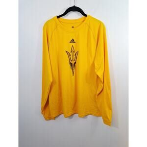 Adidas Men's Yellow Long Sleeve Arizona State Shirt In Size Medium